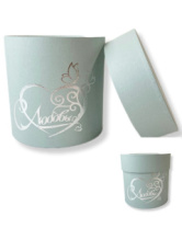 Коробка круглая 13,5*13,5 с тиснением "Сердце бабочки"тифани