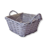 Корзина плетеная ива 21х21хH12/B16/16 см фиолетовый