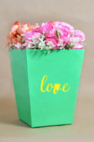 Трапеция с дном большая 225*180*180 с золот. тиснением "Love" зеленый