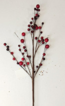 Ветка декоративная с бусинами 60 см красный Ветка декоративная с бусинами 60 см красный