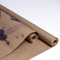Крафт бумага "Музыка"цв. черный-сиреневый на коричневом фоне 720мм/60гр/60мкр/8,5м± 5%