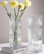 Ваза стеклянная 12*12*30 см, прозрачный 