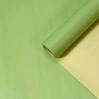 Пленка матовая двухсторонняя олива/сливочно желтый 58см*10м±5% 65мкм