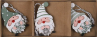 Набор декоративных подвесок Санты 7,5 см 3шт зеленый Набор декоративных подвесок Санты 7,5 см 3шт зеленый
