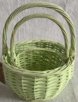 Набор корзин плетеных (ива), 19*19*10*24 см, 15*15*8*20 см, 2 шт., св.зеленый