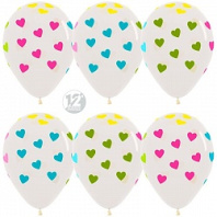 Воздушный шар (12"/30 см) Сердце, Прозрачный (390) кристалл, 5 ст.флюор 12 шт. Воздушный шар (12"/30 см) Сердце, Прозрачный (390) кристалл, 5 ст.флюор 12 шт.