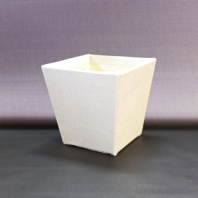 Коробка под цветы бархатная 11x11x11 см(нижний диаметр: 8x8см), 1 шт., белый