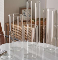 Ваза стеклянная 10*10*30 см, 1 шт., прозрачный