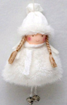 Новогоднее декоративное изделие Девочка на подвеске 1 шт 17 см белый Новогоднее декоративное изделие Девочка на подвеске 1 шт 17 см белый