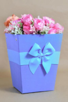 Трапеция с дном 225*180*180 с бантиком светлый фиолет