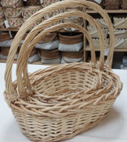 Набор корзин овальные 3 шт, L: 40*32 см, высота 14 см,M: 34*26*12H*33HH,S: 29*21*11H*28HH