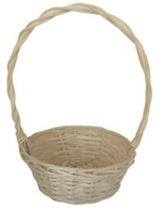 Корзина плетеная (ива) D30xH12xHH43  BD22, 1 шт., выбеленный									