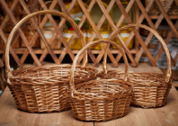 Набор корзин овальные 3 шт,L: 39*29 см,M: 33*24*11H*33HH,S: 27*19*10H*26HH золото 