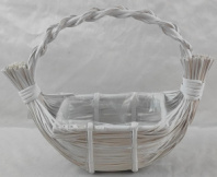 Корзина (плошка) плетеная (ива): 20X15XH10XHH30 B18X13 длина 34см, 1 шт., белый Корзина (плошка) плетеная (ива): 20X15XH10XHH30 B18X13 длина 34см, 1 шт., белый