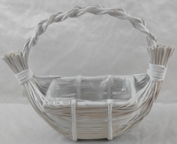 Корзина (плошка) плетеная (ива): 20X15XH10XHH30  B18X13  длина 34см, 1 шт., белый