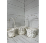 Корзины из ивы 3шт круг D29см H49см ;D24см H44см ;D20см H39см белый