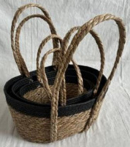 Набор корзин плетеных (рогоз), 33x27x16x40см, 29x23x14x35см,25x19x12x30см, 3 шт.