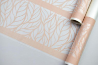 Пленка матовая с рисунком 50 мкр "Листья" кофе с молоком 60см*10 ярд ± 5%