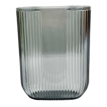 Акриловая ваза для цветов, плоская, ширина 12,5cm, высота 16cm, цв. Черный