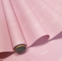 Пленка "Вместе навсегда" 60мкм, 60см*10м. розовая пудра/белый