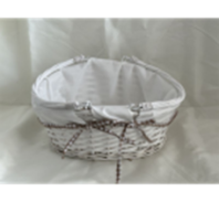 Корзина (ива) 1 шт, овал, 38*34*Н18, белый Корзина (ива) 1 шт, овал, 38*34*Н18, белый