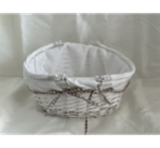 Корзина (ива) 1 шт, овал, 38*34*Н18, белый