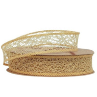 Лента декоративная "Паутинка" 25mm*10 ярд золотой Лента декоративная "Паутинка" 25mm*10 ярд золотой