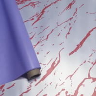 Матовая пленка двухсторонняя на втулке 50мкр "Мрамор" красный/светло-сиреневый 60см*10 ярд ± 5%