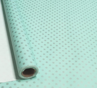 Полипленка матовая 80 мкр 60 см*8 м "Крафтовый горох" морская волна/ серебро