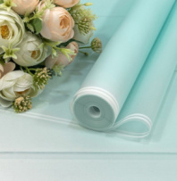 Плёнка 59см 800г матовая с двойной белой полосой 55мкм голубой 