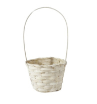 Корзина плетеная (бамбук), D13xH9.5/28 см. белый Корзина плетеная (бамбук), D13xH9.5/28 см. белый