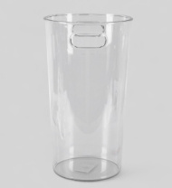 Акриловая ваза для цветов круглая высота 38см верх D21 низ D16см с ручкой и делением 