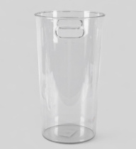 Акриловая ваза для цветов круглая высота 38см верх D21 низ D16см с ручкой и делением 