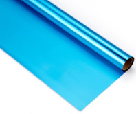 Упак. материал флористическая пленка c металлической стороной, 53 мкр, 58 см х 10 м, синий Упак. материал флористическая пленка c металлической стороной, 53 мкр, 58 см х 10 м, синий