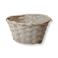 Корзина (плошка) плетеная бамбук D19H9 см белый Корзина (плошка) плетеная бамбук D19H9 см белый