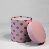 Коробка круглая 18*18 "Горох крупный "нежно-розовый