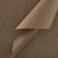 Крафт бумага "Праздник" белый на коричневом фоне 70см/60гр/10м± 5%