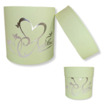 Коробка круглая 13,5*13,5 с тиснением "Два Сердца" мятный