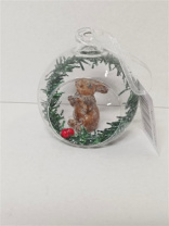 Украшение новогоднее "Кролик в шаре" L8 W8 H8 см 3в 775055