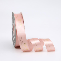 Лента атласная " Fou you" 25мм*33ярд персиковый