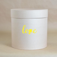 Коробка круглая 18*18 с тиснением "P.s. i love you" кофе с молоком Коробка круглая 18*18 с тиснением "P.s. i love you" кофе с молоком