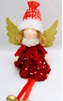 Новогоднее декоративное изделие "Фея", 35 см, красный, 1 шт. Новогоднее декоративное изделие "Фея", 35 см, красный, 1 шт.