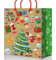 Пакет подарочный крафт БЕЛ (220*310*100) НГ 019/020 MLK mix 