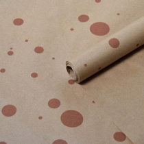 Крафт бумага "Горошина крупная" коричневый цв. на коричневом фоне  70 см*8,5 ярд ± 5%