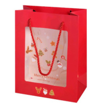 Пакет с окном "Merry Christmas" 23x18x10cm красный Пакет с окном "Merry Christmas" 23x18x10cm красный