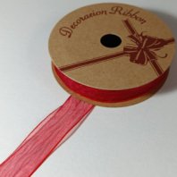 Лента органза "Браш" 25 mm*10 ярд красный Лента органза "Браш" 25 mm*10 ярд красный