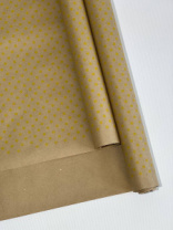 Крафт бумага "Горох" желтый цв. на коричневом фоне  720мм/60гр/60мкр/8,5м± 5%