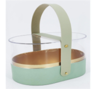 Коробка акриловая подарочная с ручкой, 19*13*12см, мятный