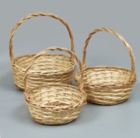 Корзины из ивы 37*14*39 *30, 31*12*33*25, 25*10*27*21, 3шт, овал, натуральный