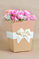 Трапеция с дном 225*180*180 с бантиком кофе с молоком